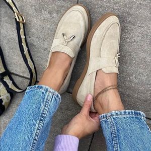 Leather woman loafers